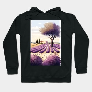 Lavender France Provence Illustration Hoodie